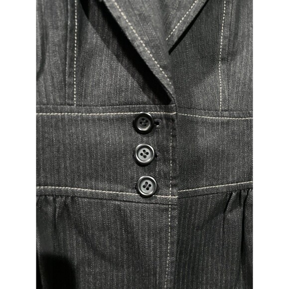 Ann Taylor Loft Women Size 2 Blazer Jacket Black Three Button Fully Lined Cotton - Picture 4 of 7